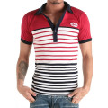 Custom Contrast Stripe Wholesale Cotton Men Polo T-Shirt